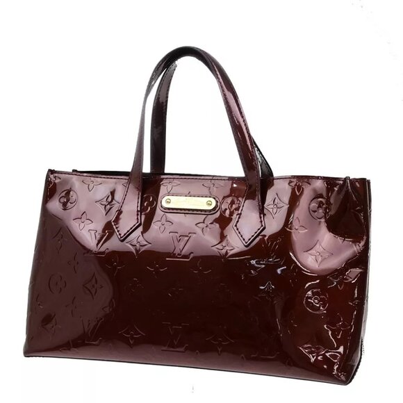LOUIS VUITTON Wilshire PM Hand Bag Monogram Vernis Rouge Fauviste - Picture 1 of 14